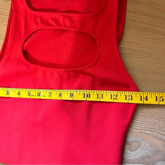ZARA Red Mini Dress Cut Out Sexy Siren‎ Clubbing Going Out Dress Bodycon Short - Picture 9 of 10